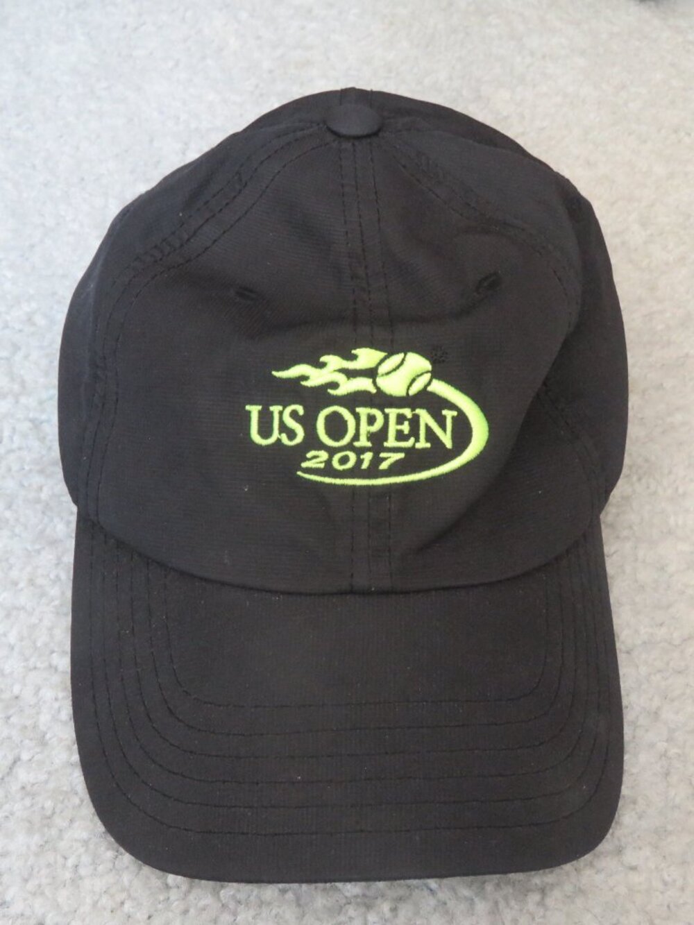 US Open Tennis Hat Black Neon Volt Green American Needle 2017 Cap Adjustable